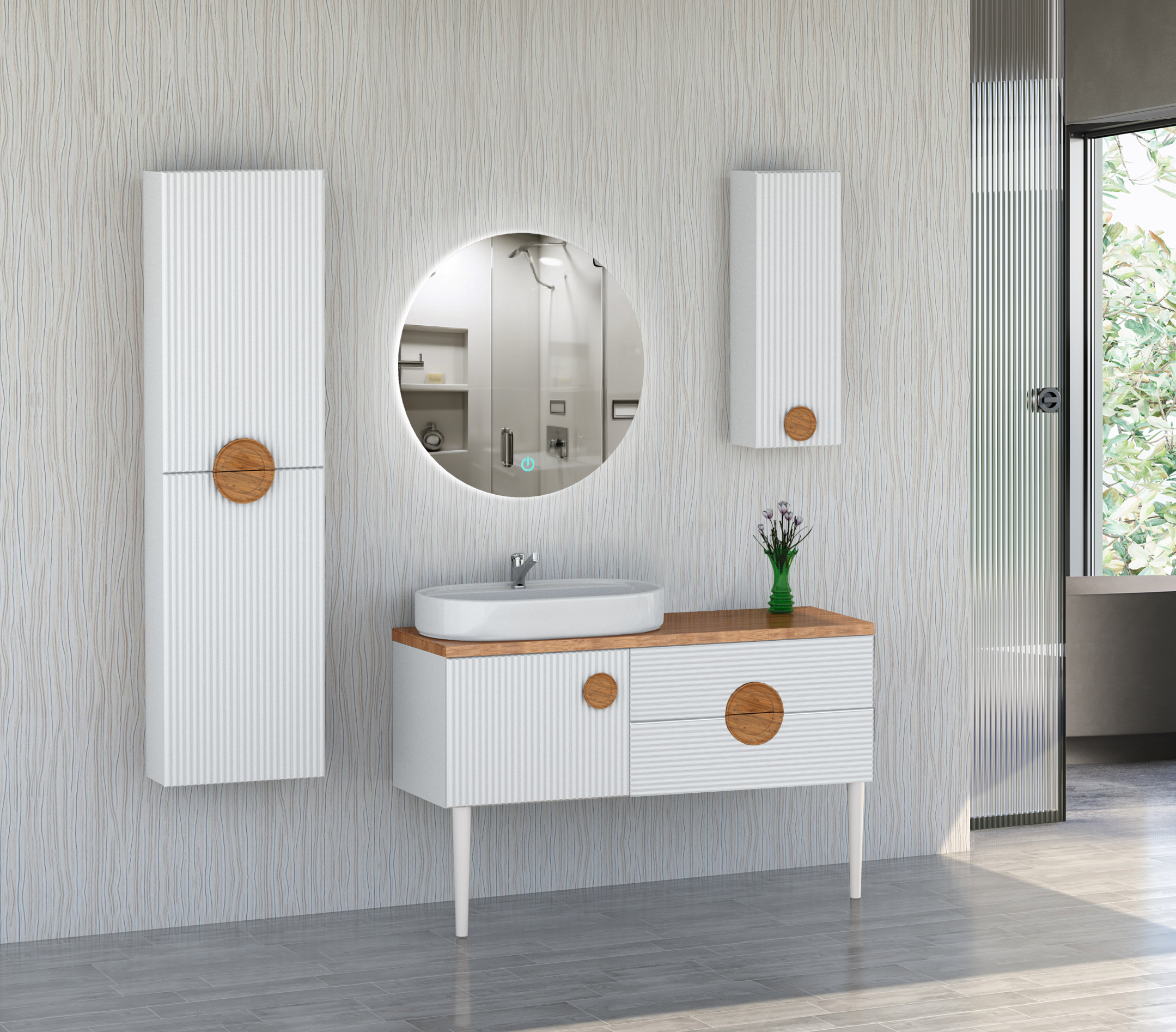 226 ERGUA Beyaz PVC Banyo Dolabı